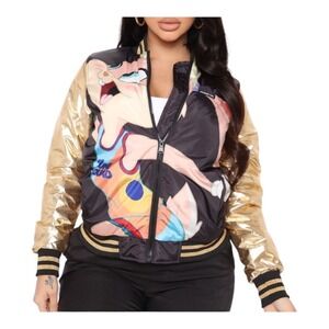 NEW Members Only Space Jam A New Legacy Bomber Varsity Jacket Lola Bunny NWT - L